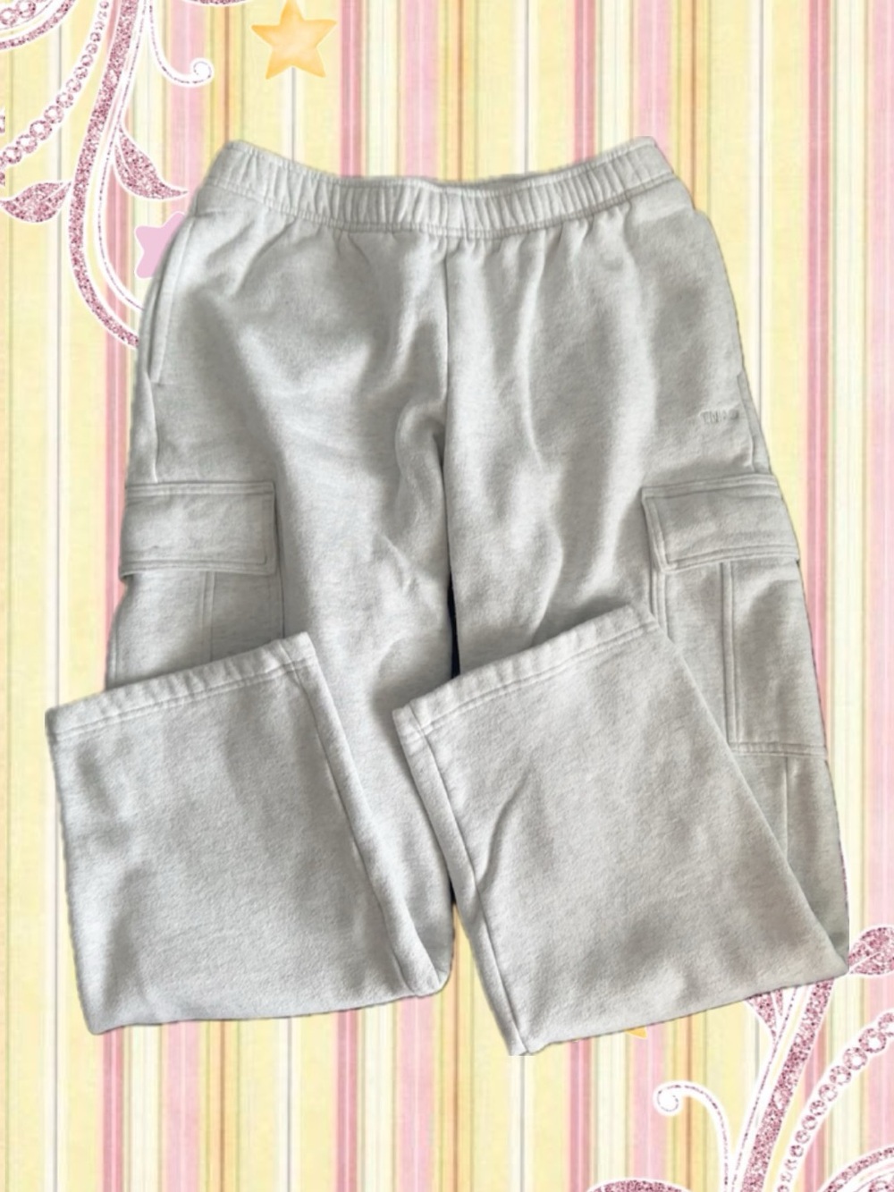 TNA Light Grey Mega Cargo Joggers